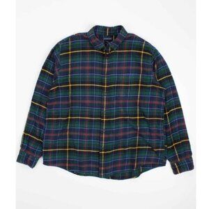 Lands End Soft Primary Colors Flannel, XL